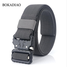 BOKADIAO men canvas belt Quick release buckle nylon Stretch elastic Jeans belts military Army Training tactical belts male strap 2024 - buy cheap