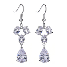 MEILIYISHI Fashion AAA Cubic Zircon Drop Earrings For Women White Color Water Drop Wedding Jewelry Factory Wholesale 2024 - buy cheap