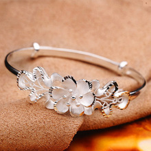 Female Sweet Bauhinia Adjustable Bracelet Women Flower Vera Silver Plated Bracelet for women Party Jewelry Gifts 2024 - buy cheap