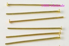 OMH wholesale 500pcs 25mm Jewelry accessories production tool 25mm Brooches golden color metal Head pins DY65-25 2024 - buy cheap