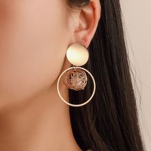 New Fashion Vintage Gold Drop Earrings for Women Round Metal Wrapped Pearl Geometric Dangle Earrings Statement Jewelry 2024 - buy cheap