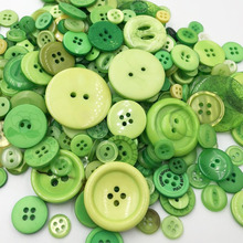 Green mix size 50 Gram DIY Making Hand Knitting doll's clothing Buttons Resin Promotions Mixed Sewing Scrapbook PT220 2024 - buy cheap