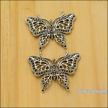 3 pcs Vintage zinc alloy Antique Silver charms Butterfly  pendant DIY Bracelet Necklace metal jewelry accessories Making 2024 - buy cheap