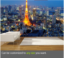 Papel de parede foto personalizada, visão noturna da cidade de toquio, papel de parede 3d moderno para sala de estar, quarto, plano de fundo de tv, à prova d'água, papel de parede de pvc 2024 - compre barato