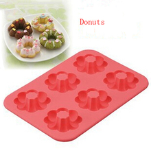 6 Capacity Food Grade FDA Silicone Molds Mini Donut Molds Cake Baking Tools Doughnut Molds 2024 - buy cheap