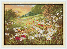 Beautiful Flowers (2) cross stitch kits scenery 14ct white 11ct  print  embroidery DIY handmade needlework wall home decor 2024 - buy cheap