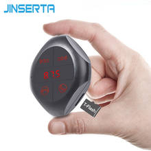 Автомобильный Bluetooth FM-передатчик JINSERTA, автомобильный комплект громкой связи, mp3-плеер, радио, монитор напряжения, TF U-диск, 2 USB-порта, автомобильное зарядное устройство 2024 - купить недорого
