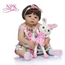 Npk, bonecas de silicone tamanho real para bebês 56cm 0-3m, bonecas reborn, brinquedo de banho, cor de pele 2024 - compre barato