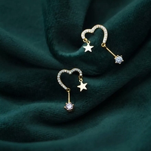 100% 925 Solid Sterling Silver Women Fashion Heart Star Charm Stud Earrings For Women Lovers Friendship  Jewelry G1408 2024 - buy cheap
