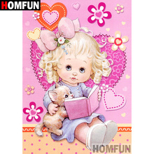 HOMFUN 5D DIY Diamond Painting Full Square/Round Drill "Cartoon girl" Embroidery Cross Stitch gift Home Decor Gift A08960 2024 - buy cheap