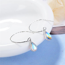 Hermosos pendientes colgantes de cristal SE504 chapados en plata de ley 925 para mujer 2024 - compra barato