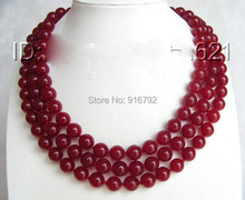 free shipping >>>Gorgeous 50"10mm round red nautral stone necklace 2024 - buy cheap