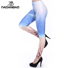 NADANBAO Cracking Earth Blue Sky Leggins Elastic Knitted Legins Printed Women Leggings Women Pant 2024 - buy cheap