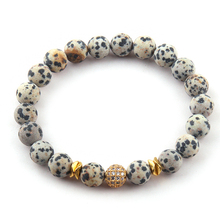 Free Shipping Natural Stone Armband Cubic Zircon Ball Beads Dress Bracelets 2024 - buy cheap