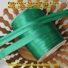 Free shipping-Polyester Satin Bias Binding Tape,size: 20mm,bjd cloth,Chinese suit,$12 for 100m/lot DIY sewing garment item green 2024 - buy cheap