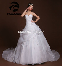 Vestido De Noiva Custom Made Strapless Organza Pleated Ruffles A-line Wedding Dresses Flowers Lace Up Bridal Mariage Gowns 2024 - buy cheap
