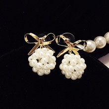 Women Simulated Pearl Tassel Earrings 2022 New Lovely Bow Earrings For Charm Elegant For Women Engagement Gift Pendientes 2024 - buy cheap