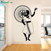 Pegatina de vinilo para pared, calcomanías de chica India bailando, decoración del hogar para sala de estar, dormitorio, murales de arte autoadhesivos 3D, regalo YY877 2024 - compra barato