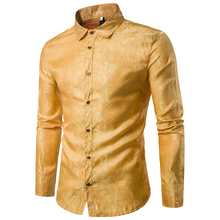Men Shirt Brand Male High Quality Long Sleeve Tuexdo Shinning Shirts Casual Print Slim Fit Party Dress Club Chemise Homme 2024 - buy cheap