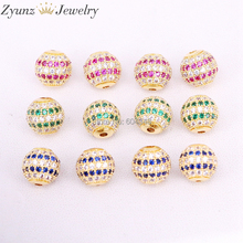 20PCS ZYZ316-5497 Copper Micro Pave Mix Color Cubic Zirconia Disco Ball Round Bead Spacer Beads For Bracelet Jewelry Making DIY 2024 - buy cheap