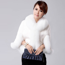 Hair Cape Jacket Fur Faux Fur Coat Mink  2020 Black White Fur Overcoat Imitation Rabbit Fur Faux Fox Collar XXXL FF040 2024 - buy cheap