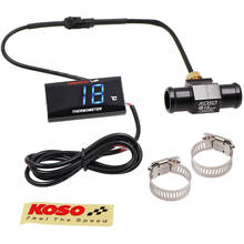 KOSO Motorcycle Thermometer for 0~120 Degree Centigrade Universal Digital Moto Water Temperature Gauge with Sensor & Adapter 2024 - купить недорого