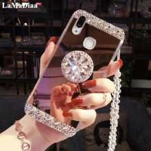 Funda anticaída de espejo suave con soporte de diamante brillante de lujo para Samsung S8, S9, S10, S20 Plus, Note20, Note8, Note9, Note10 2024 - compra barato