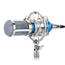 Microfone profissional condensador ktv, microfone cardioide pro, estúdio, gravação de áudio, microfone ktv karaokê + suporte de choque de metal 2024 - compre barato