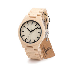 BOBO BIRD Maple Wooden Strap Watches Men Brand Luxury Fashion Wood Quartz Watch Clock Relojes Mujer Montre C-G30 2024 - buy cheap