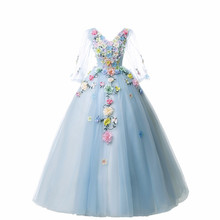 Trajes de quinceañera 2021, novo vestido de manga longa com decote em v feito sob medida 2024 - compre barato