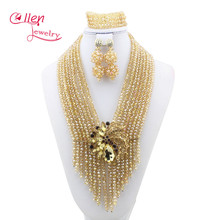 Faultless Charming African Beads Jewelry Set nigerian wedding bridal Crystal Beads Necklace Set African style necklace W8707 2024 - buy cheap