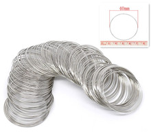 Memory Beading Steel Wire For Jewelry Diy Making Findings Charms 40mm Dia. Silver Tone 200Loops 2024 - buy cheap