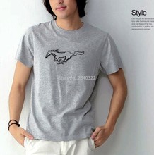 Camiseta de manga corta de mustang personalizada, de verano, de color sólido 2024 - compra barato