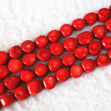 Natural red coral 7x8mm 9x13mm irregular loose Beads new diy jewelry 15"B607 2024 - buy cheap