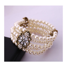 Pulsera de cristal de perlas de imitación para mujer, juego de anillos ajustables, accesorios de joyería de aleta 1920s, 16 tipos 2024 - compra barato