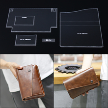 1set  DIY Leathercraft Clear Acrylic Template Card Bag Man Handbag Purse Man Wallet Stencil Template Cutting 20*13*3cm 2024 - buy cheap