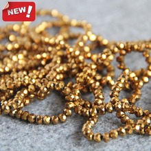 For Necklace&Bracelet 3*4mm Faceted Gold-Color Colorful Glass Crystal Beads Loose Stone Accessory Parts 150pcs Jewelry Making 2024 - buy cheap