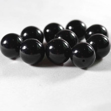 Cuentas espaciadoras acrílicas redondas de Color sólido negro, cuentas sueltas de Gumball DIY, accesorios de joyería hechos a mano, AC-04, 6.8.10.12.14mm 2024 - compra barato