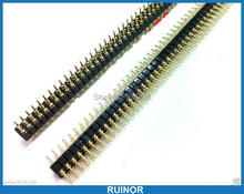 Cabezal de aguja redonda macho de doble fila para programador PCB IC, 2x40 Pines, 2,54mm, 50 Uds. 2024 - compra barato