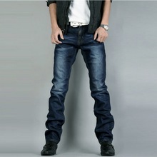 New Winter Men's Fashion Solid Warm Jeans Fleece Casual Stretch straight Slim Jeans Classic Trousers Dark Blue Denim Pants Male 2024 - buy cheap