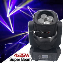 Супер Луч 4x25 Вт Светодиодный светильник с движущейся головкой, эффект бара, светодиодный светильник для сцены, светодиодный светильник Cree, супер яркий проектор, DJ, дискотечный светильник s 2024 - купить недорого