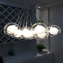 Moderno e minimalista bola de vidro arte lustre casa iluminação led lustre luminária led lâmpadas lustre de vidro led 2024 - compre barato