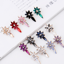 Colorful Crystal Stone Flower Piercing Earrings Gold Color Metal Stud Earrings Lovely Women Party Jewelry Birthday Gift for Girl 2024 - buy cheap