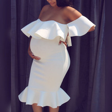 Платья для беременных с воланом для фотосессии платья для беременных Одежда Платья для беременных 2024 - купить недорого