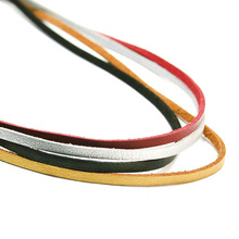 Cordón de cuero de imitación de gamuza coreana, cuerda plana de 100CM y 3mm, de colores variados, FXU004-01 2024 - compra barato