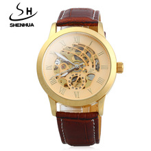 New Automatic Watch Luxury Mechanical Watch Men SHENHUA Automatic Self Wind Skeleton Watches Leather Band Mechanical Watch 2024 - buy cheap