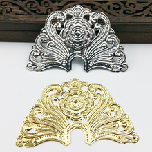 5pcs 58x90mm Filigree Flower Wraps Metal Charms For Embellishment Scrapbook DIY Jewelry Craft 2024 - buy cheap