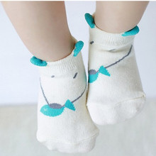 Cute Baby Socks Cotton Kids Anti Ship Floor Socks NewBorn Boys Girls Animal 3D Cartoon Foot Wear Cat White Pairs 0-4Y Brand 2024 - buy cheap