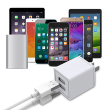 Adaptador de cargador de pared para teléfono móvil, dispositivo de carga rápida de 5V, 2.1A, doble puerto USB, enchufe estadounidense 2024 - compra barato