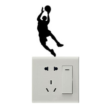 Новые 3D настенные декоративные наклейки на стену Настенные переключатели баскетболисты детские комнаты обои наклейки на стены дома 2024 - купить недорого